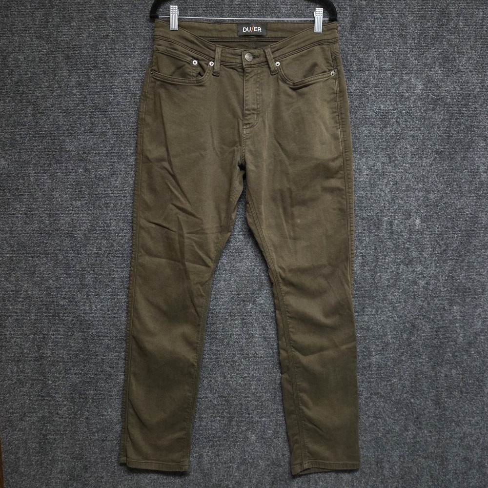 DU/ER Pants Mens 32x32 Green No Sweat N2X Relaxed Taper Performance Stretch